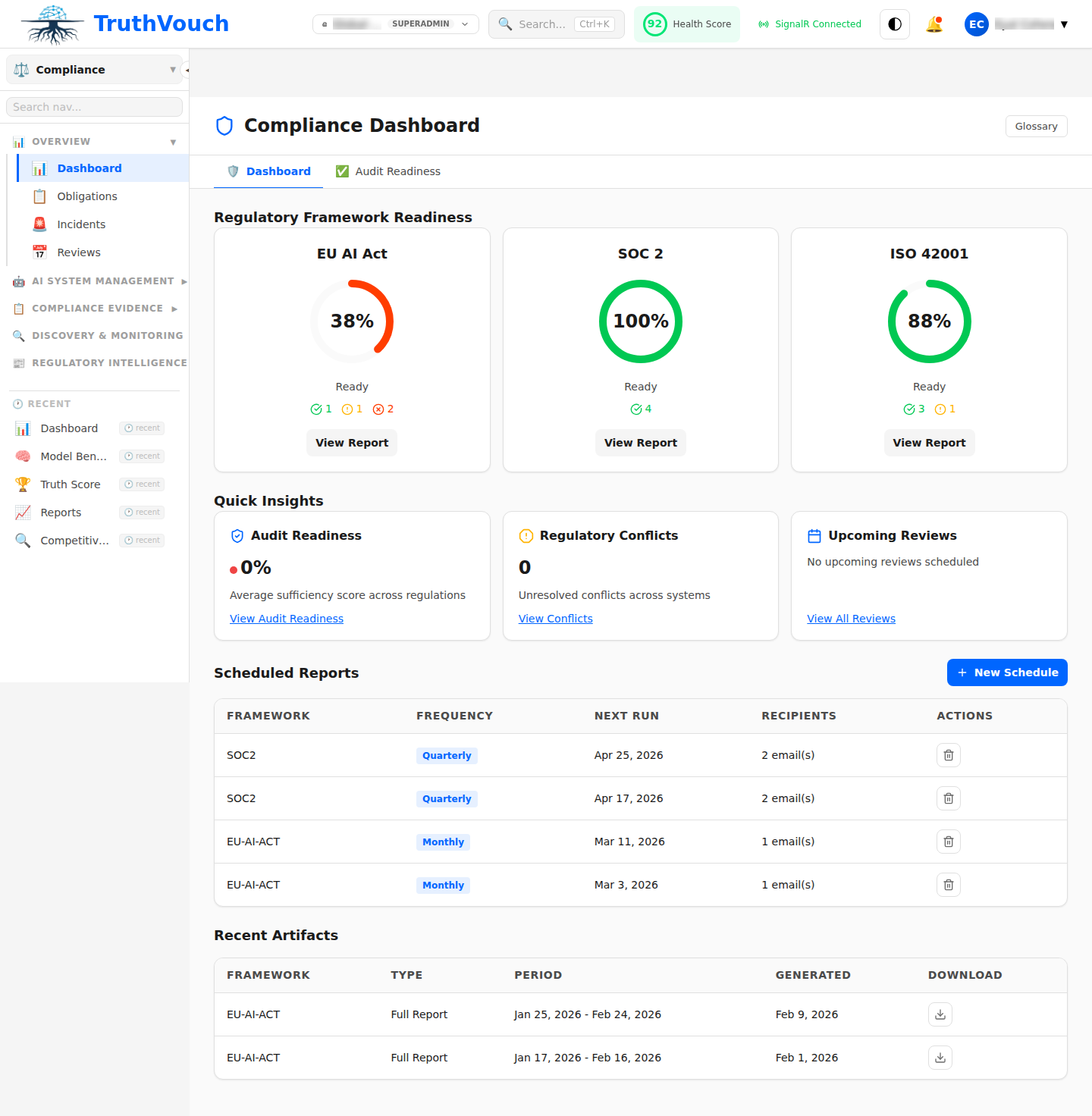 Run Your First AI Compliance Assessment — platform screenshot